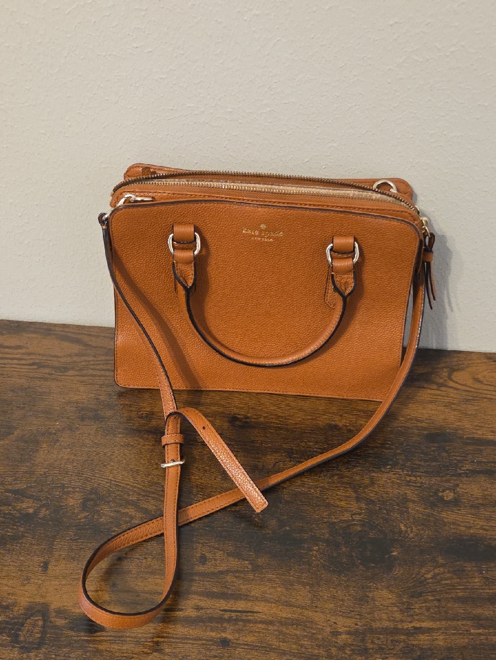 kate spade satchel in saddle tan